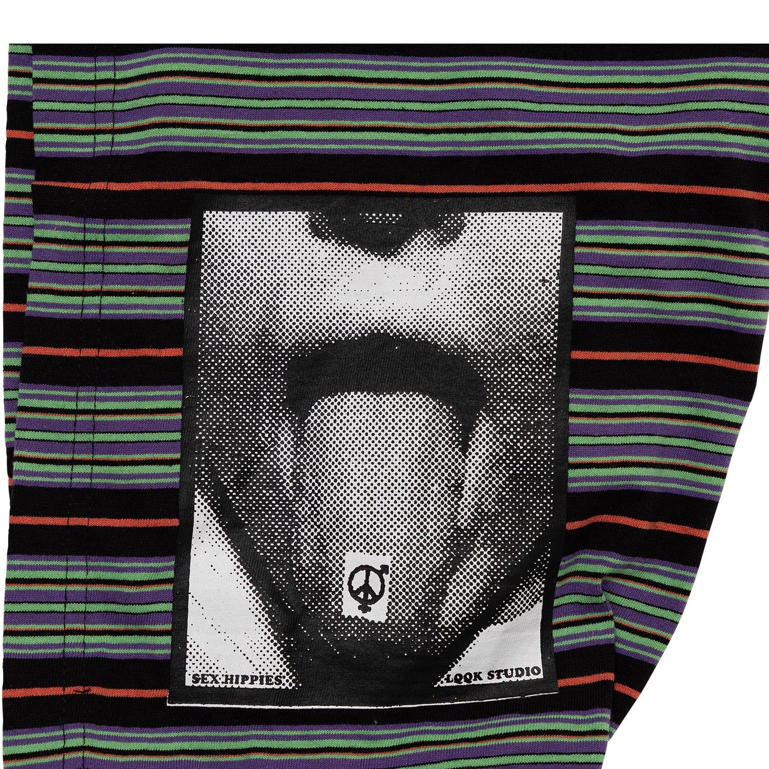 Lqqk Studio Collab Multi Border Hooded Long Sleeve Tee