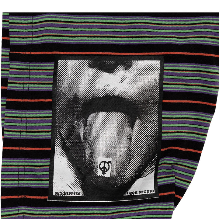 Lqqk Studio Collab Multi Border Hooded Long Sleeve Tee